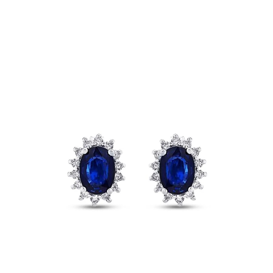 2.13 Carat Diamond Sapphire Earrings