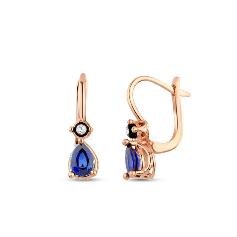 1.90 Carat Diamond Sapphire Earrings
