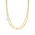 Gold Chain Baguette Necklace