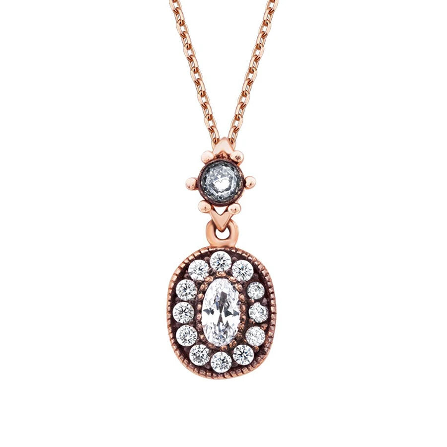 Gold Oval Stone Necklace