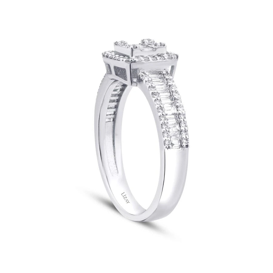 0.74 Carat Diamond Baguette Ring