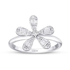 0.96 Carat Diamond Baguette Flower Set