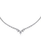 Gold Flower Figured Tennis Necklace