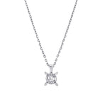 0.08 Carat Diamond Baguette Solitaire Necklace