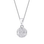 0.21 Carat Diamond Round Baguette Necklace