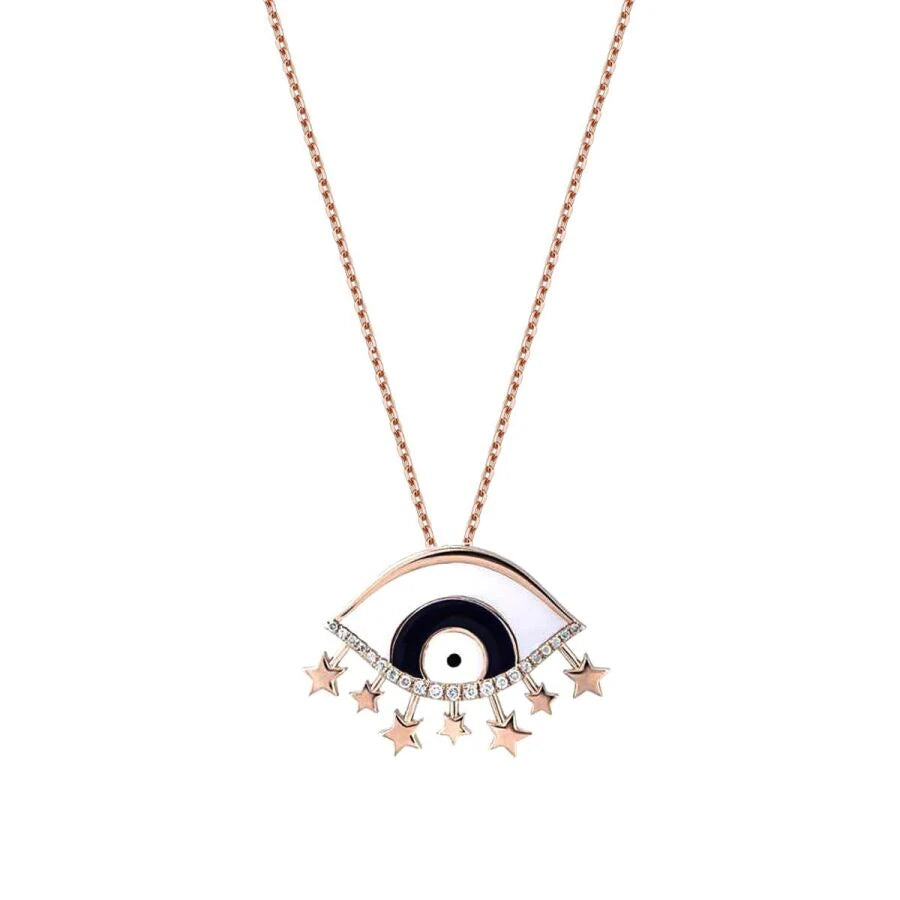 0.11 Carat Diamond Evil Eye Necklace