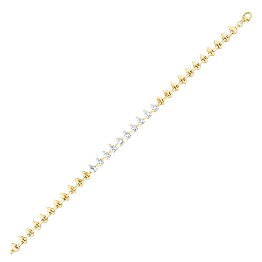 Gold Pear Stone Bracelet