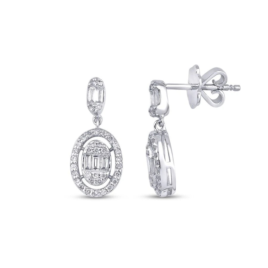 0.42 Carat Diamond Baguette Earrings