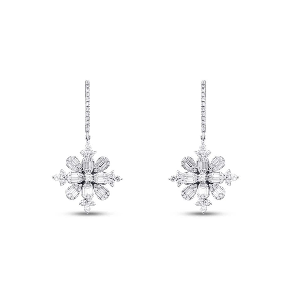 1.76 Carat Diamond Baguette Earrings