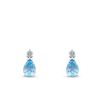 1.83 Carat Diamond Blue Topaz Earrings
