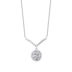 0.26 Carat Diamond Round Baguette Necklace