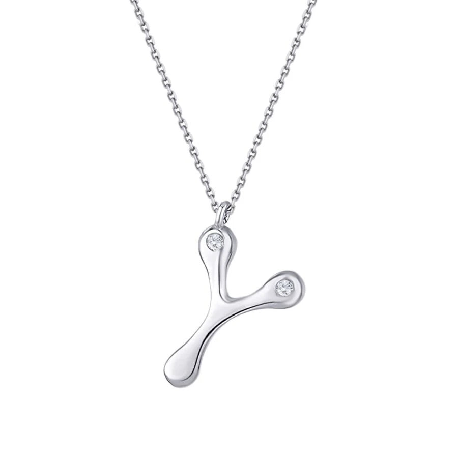 0.04 Carat Diamond Y Letter Necklace