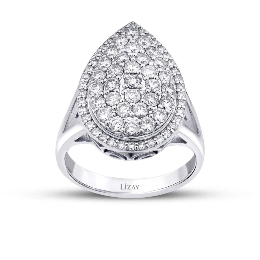 1.30 Carat Diamond Trend Pear Ring
