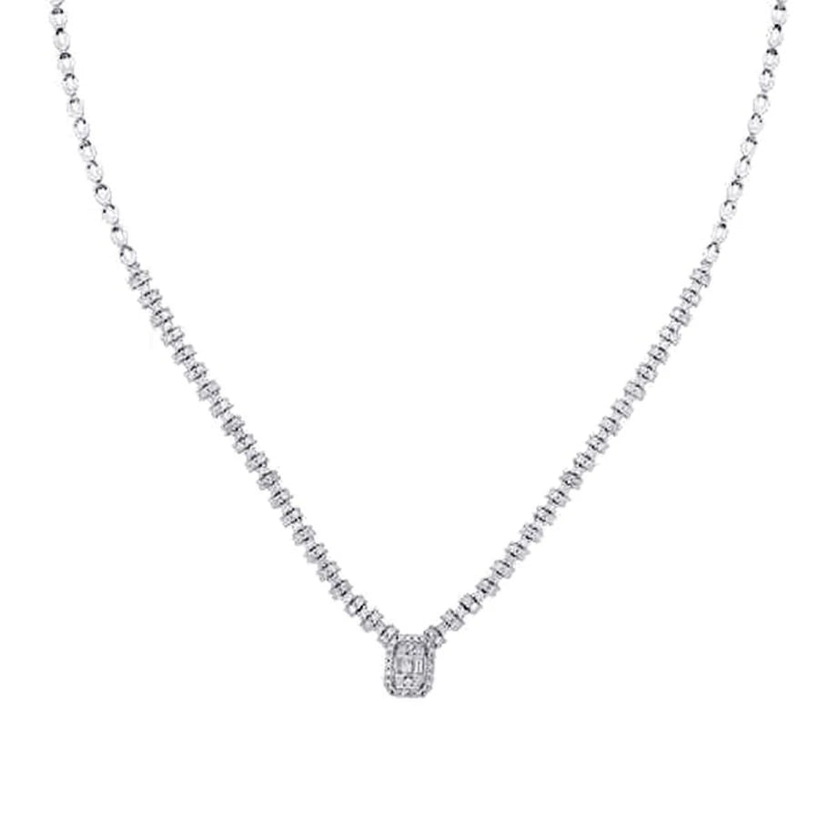 1.56 Carat Diamond Baguette Neckband