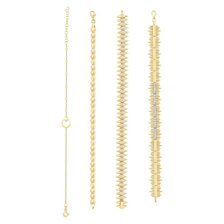 Gold Stone Zigzag Bracelet