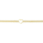 Gold Heart-Shaped Fishbone Chain Bracelet