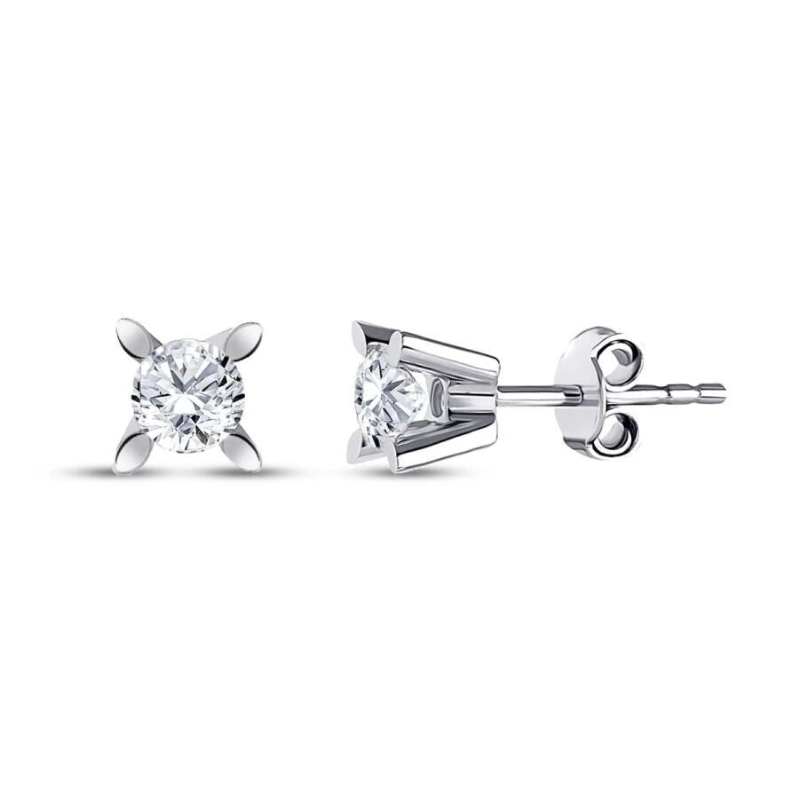 0.50 Carat Diamond Solitaire Earrings