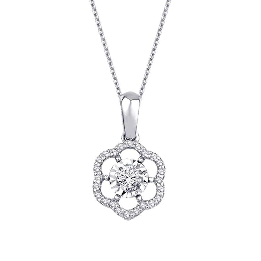 0.15 Carat Diamond Flower Necklace
