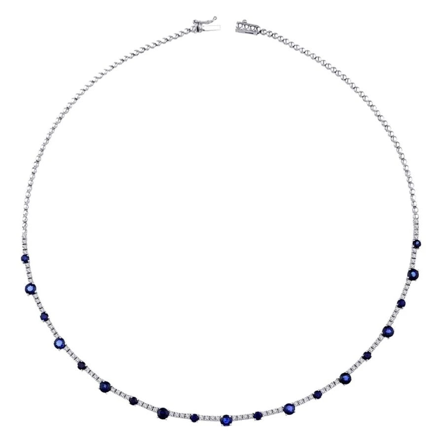 5.66 Carat Diamond Sapphire Neckband