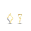 Gold Stone Baklava Earrings