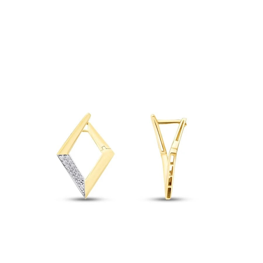 Gold Stone Baklava Earrings
