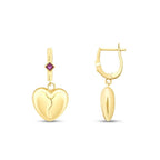 Gold Drop Heart Earrings