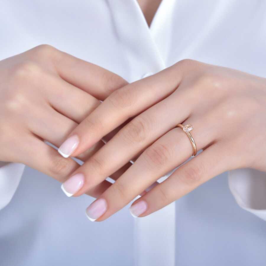 0.65 Carat Morganite Stone Ring