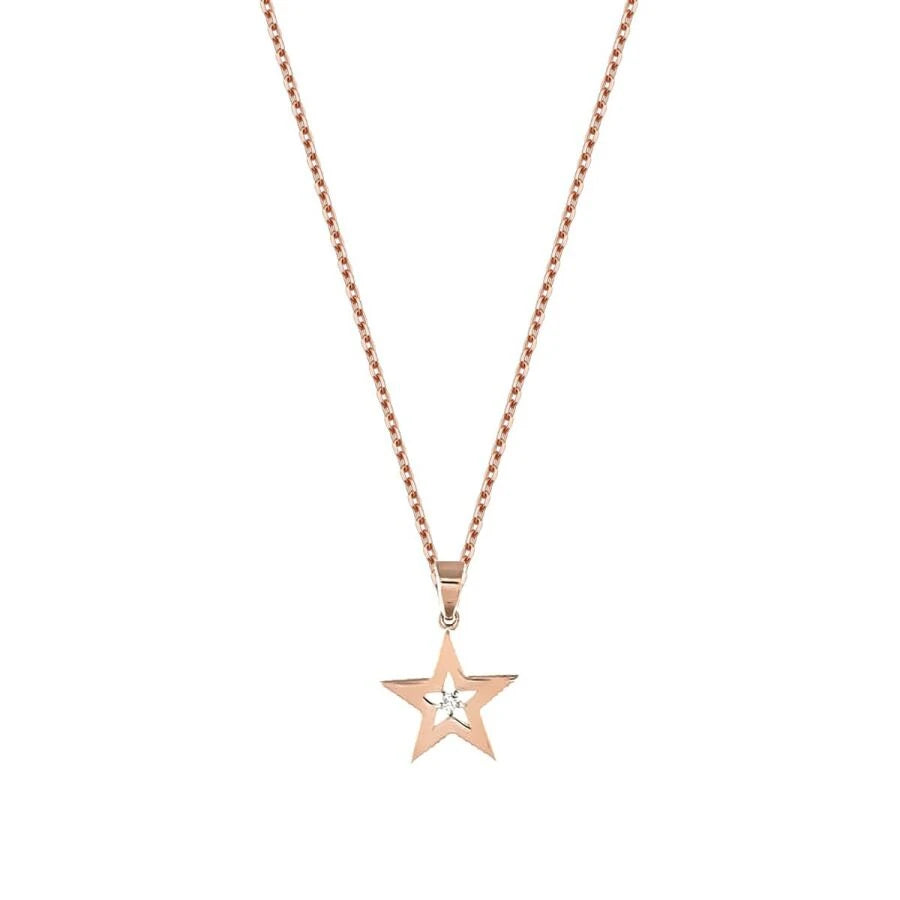 0.01 Carat Diamond Trend Star Necklace