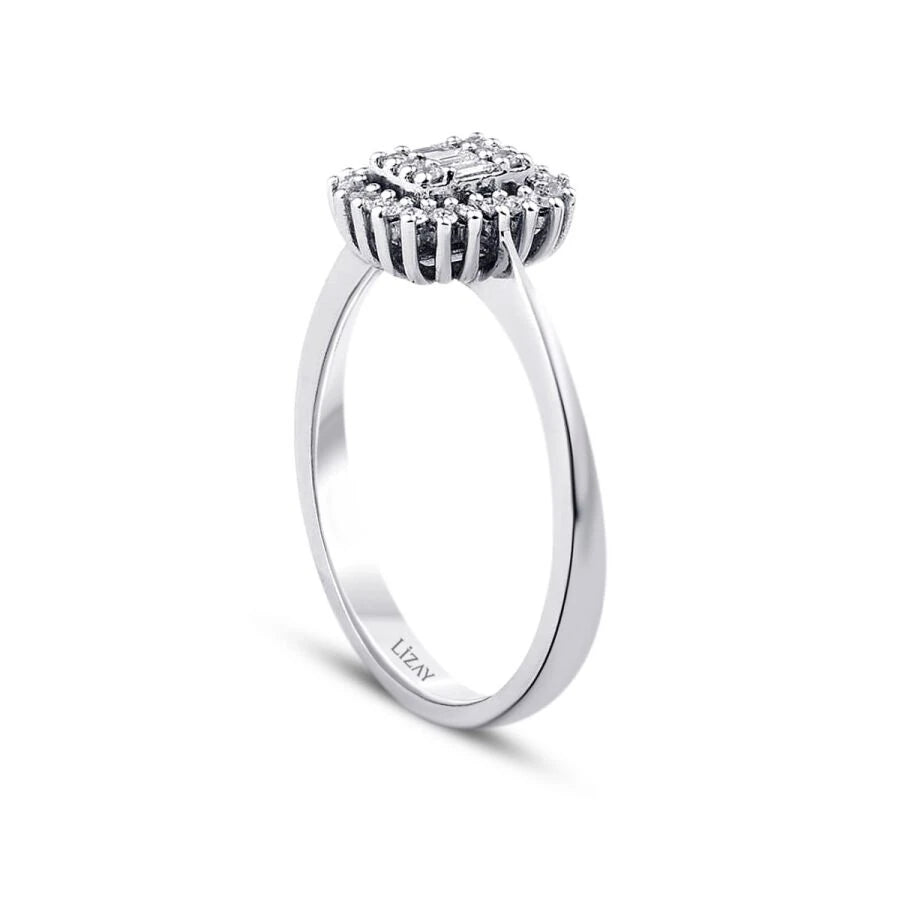 0.19 Carat Diamond Baguette Ring