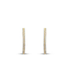 Gold Double Row Stone Hoop Earrings