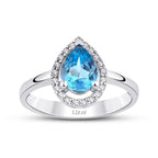 1.27 Carat Diamond Blue Topaz Ring
