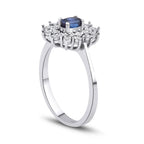 0.57 Carat Diamond Sapphire Ring