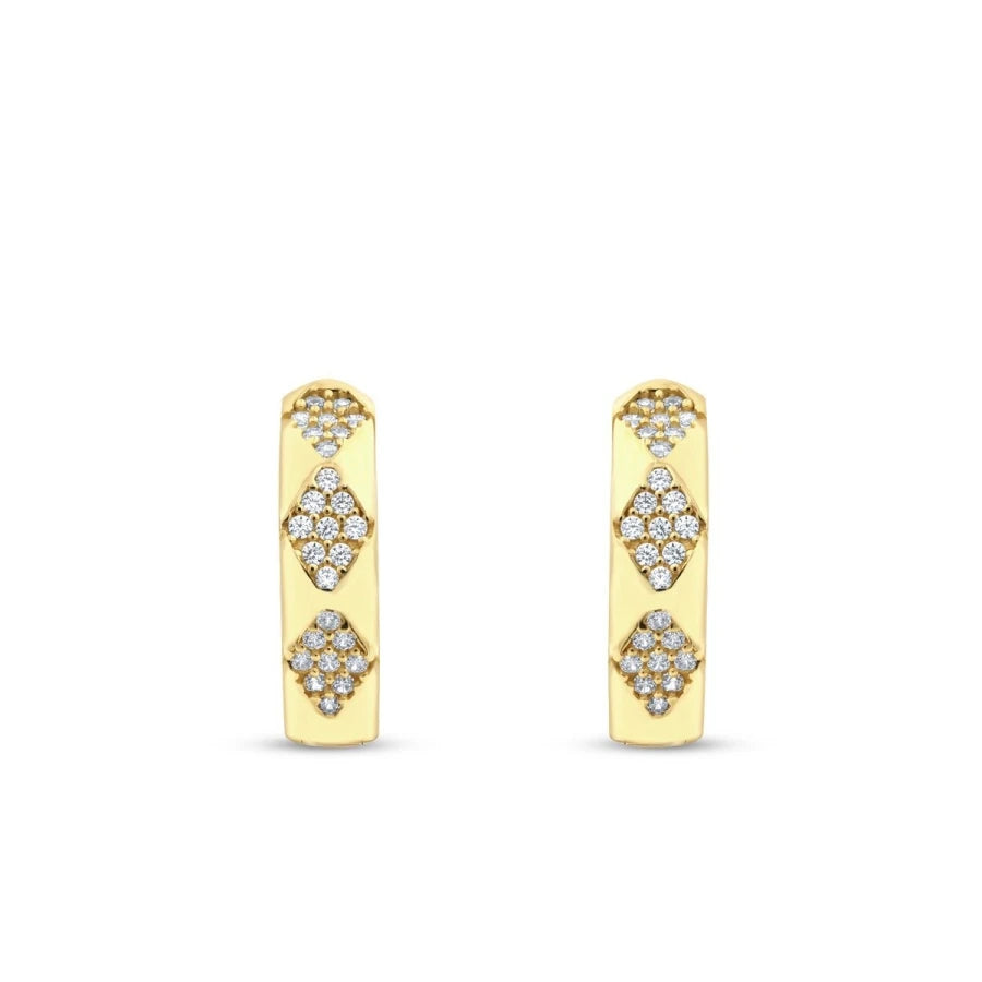 Gold Motif Hoop Earrings