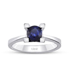 0.58 Carat Round Solitaire Sapphire Engagement Ring