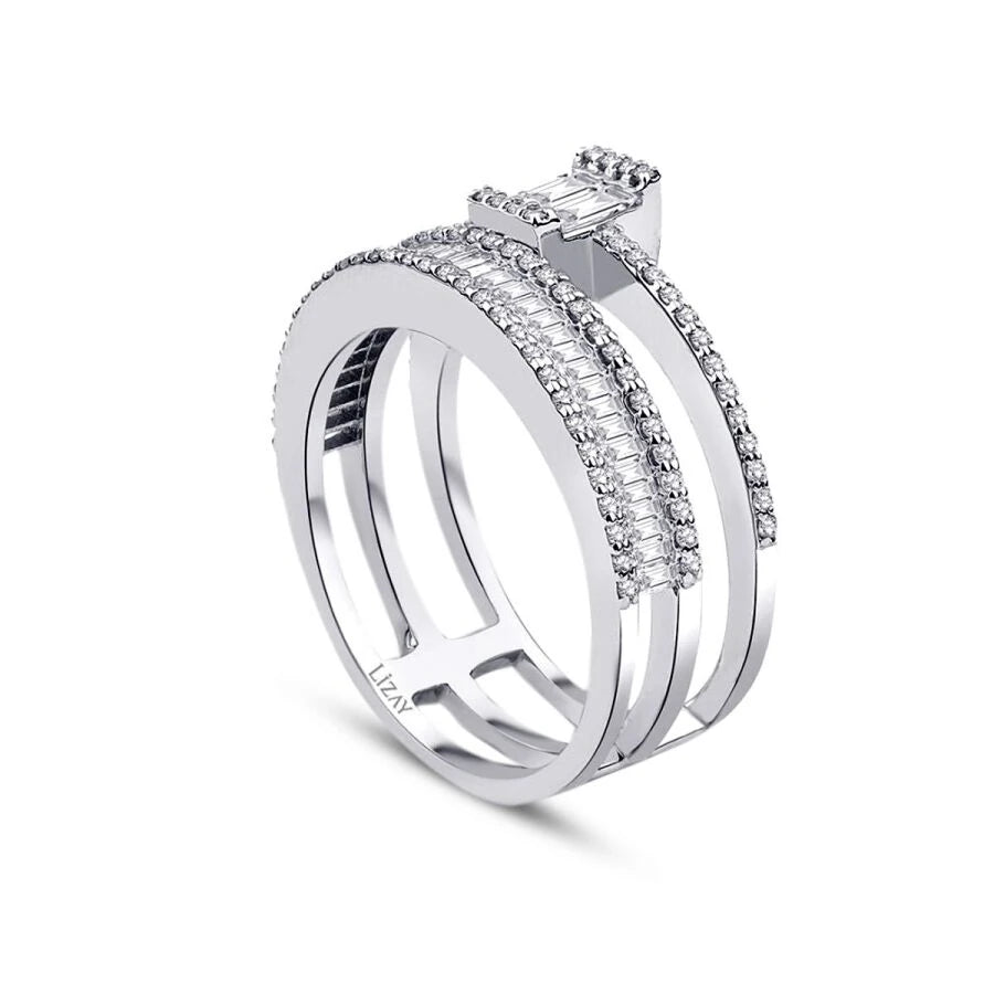0.77 Carat Diamond Baguette Ring