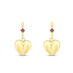 Gold Drop Heart Earrings