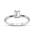 0.50 Carat Diamond Emerald Cut Solitaire Engagement Ring