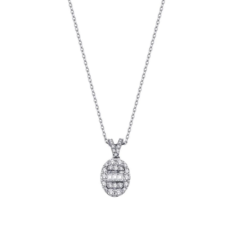 0.43 Carat Diamond Baguette Necklace