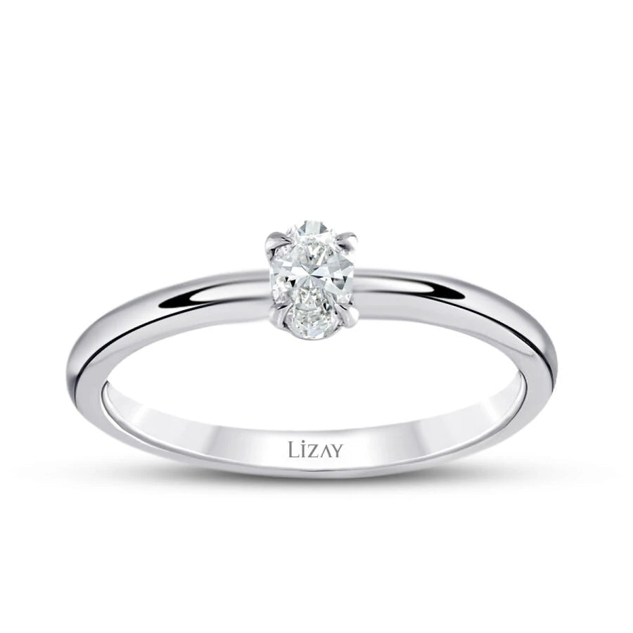 0.20 Carat Diamond Oval Solitaire Engagement Ring