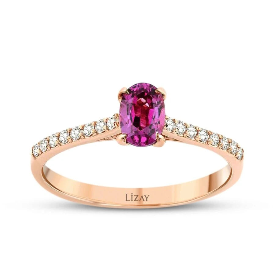 0.58 Carat Diamond Colored Stone Ring