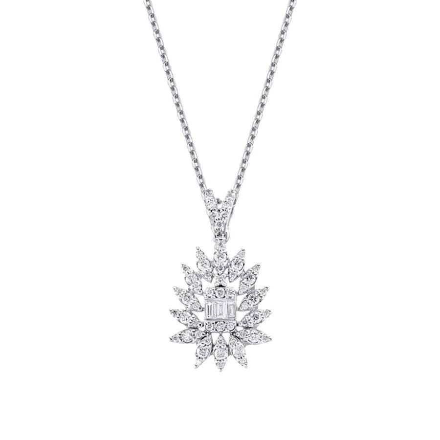 0.43 Carat Diamond Baguette Necklace