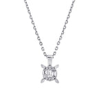 0.08 Carat Diamond Baguette Solitaire Necklace