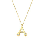 0.04 Carat Diamond A Letter Necklace