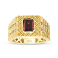 Gold Burgundy Stone Men’s Ring