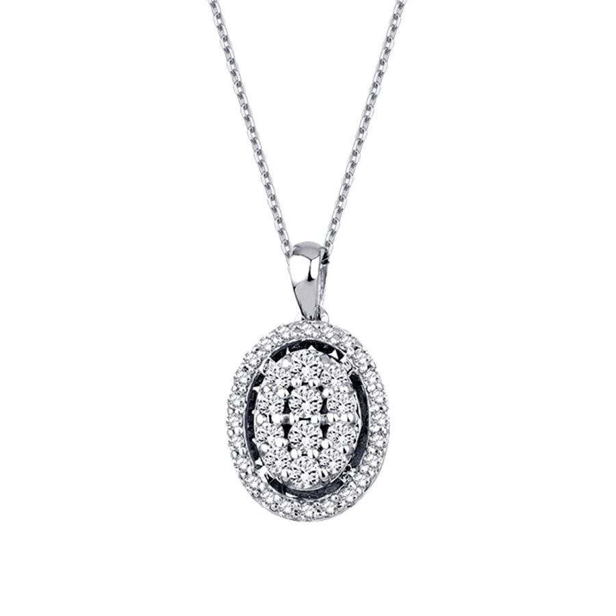 0.33 Carat Diamond Oval Necklace