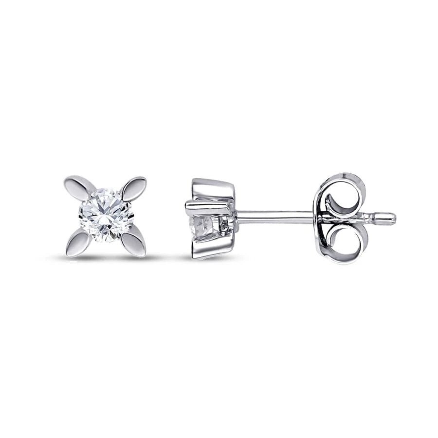 0.21 Carat Diamond Solitaire Earrings