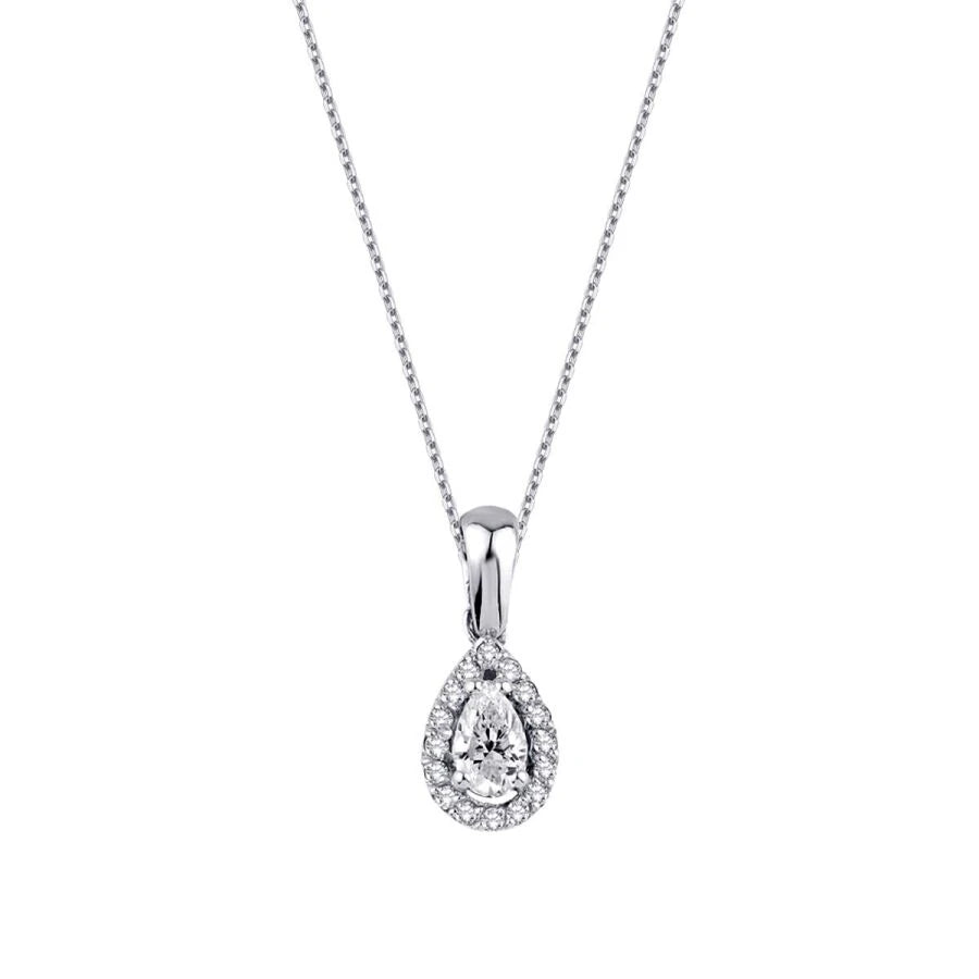 0.22 Carat Diamond Pear Necklace