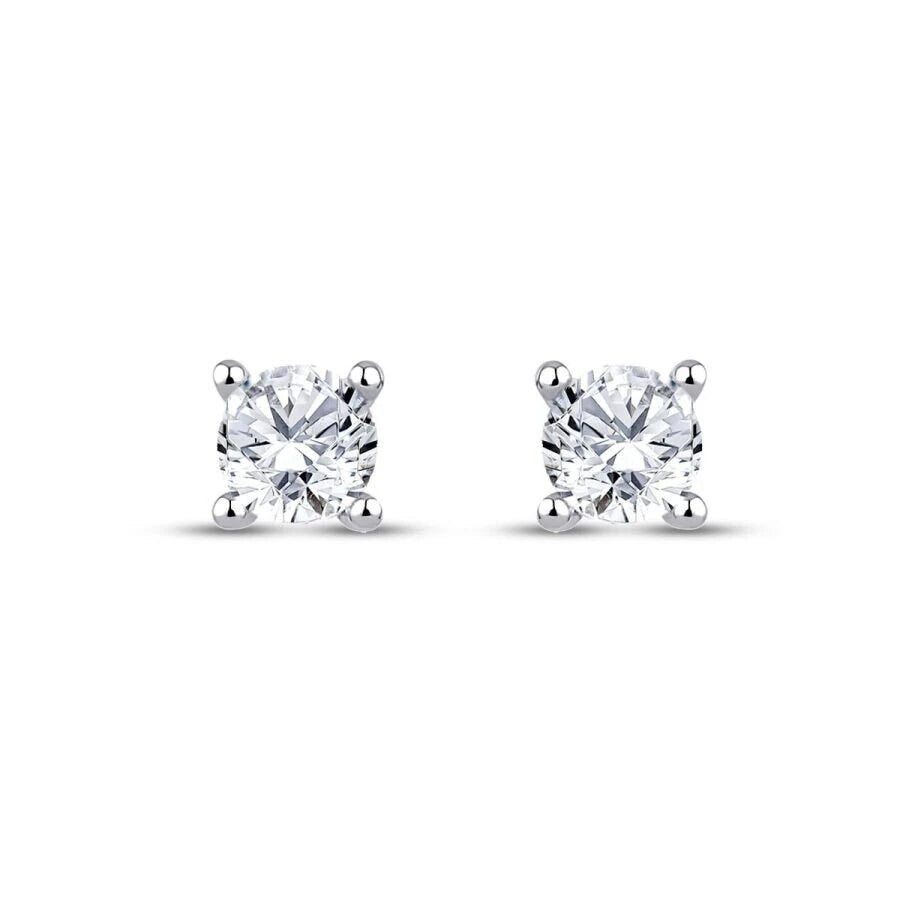0.80 Carat Diamond Solitaire Earrings