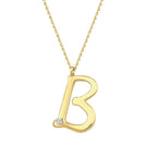 0.02 Carat Diamond B Letter Necklace