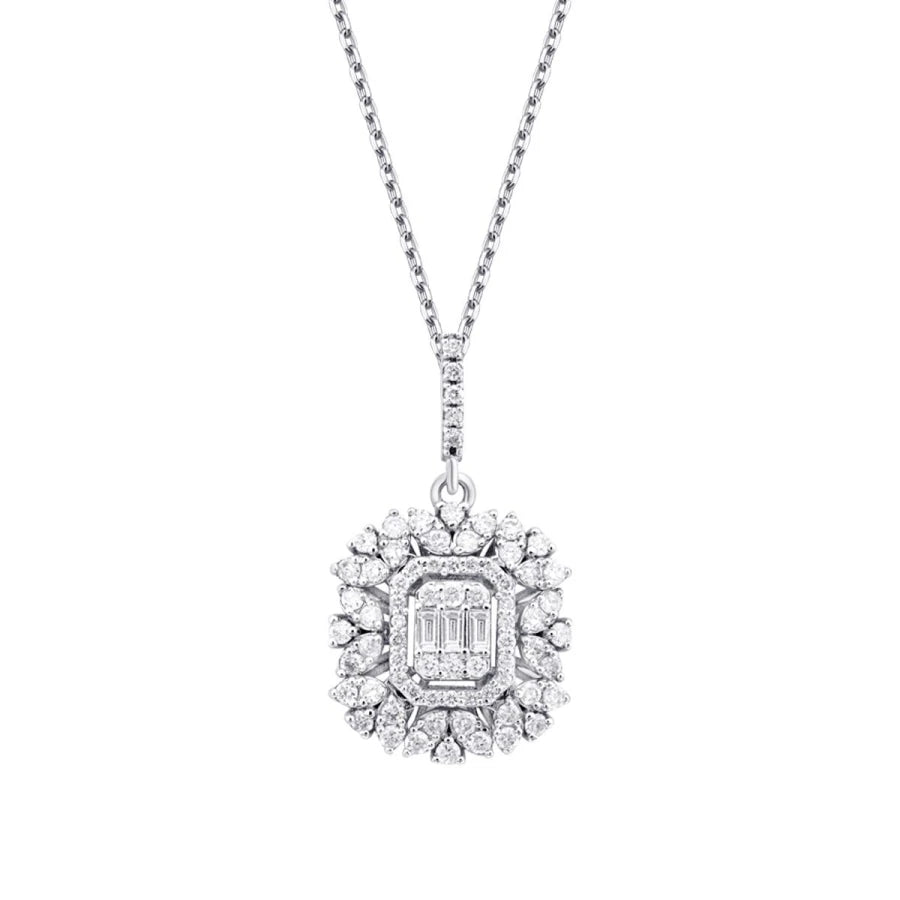 0.46 Carat Diamond Baguette Necklace